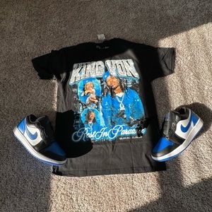 Air Jordan 1,s with a kingvon shirt